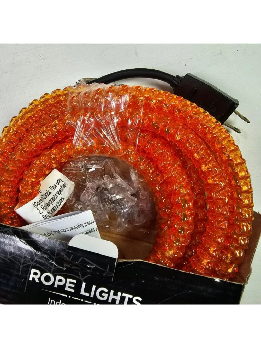Orange Rope Lights 15ft NEW Indoor/Outdoor Halloween Decorative Lighting Walmart